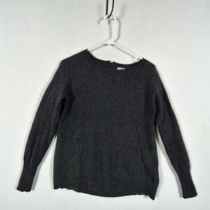 Halogen Sweater Size Medium Gray Cashmere Office Academia Crew Neck Long Sleeve